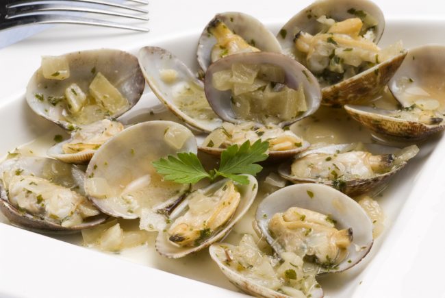 Platos marineros, almejas
