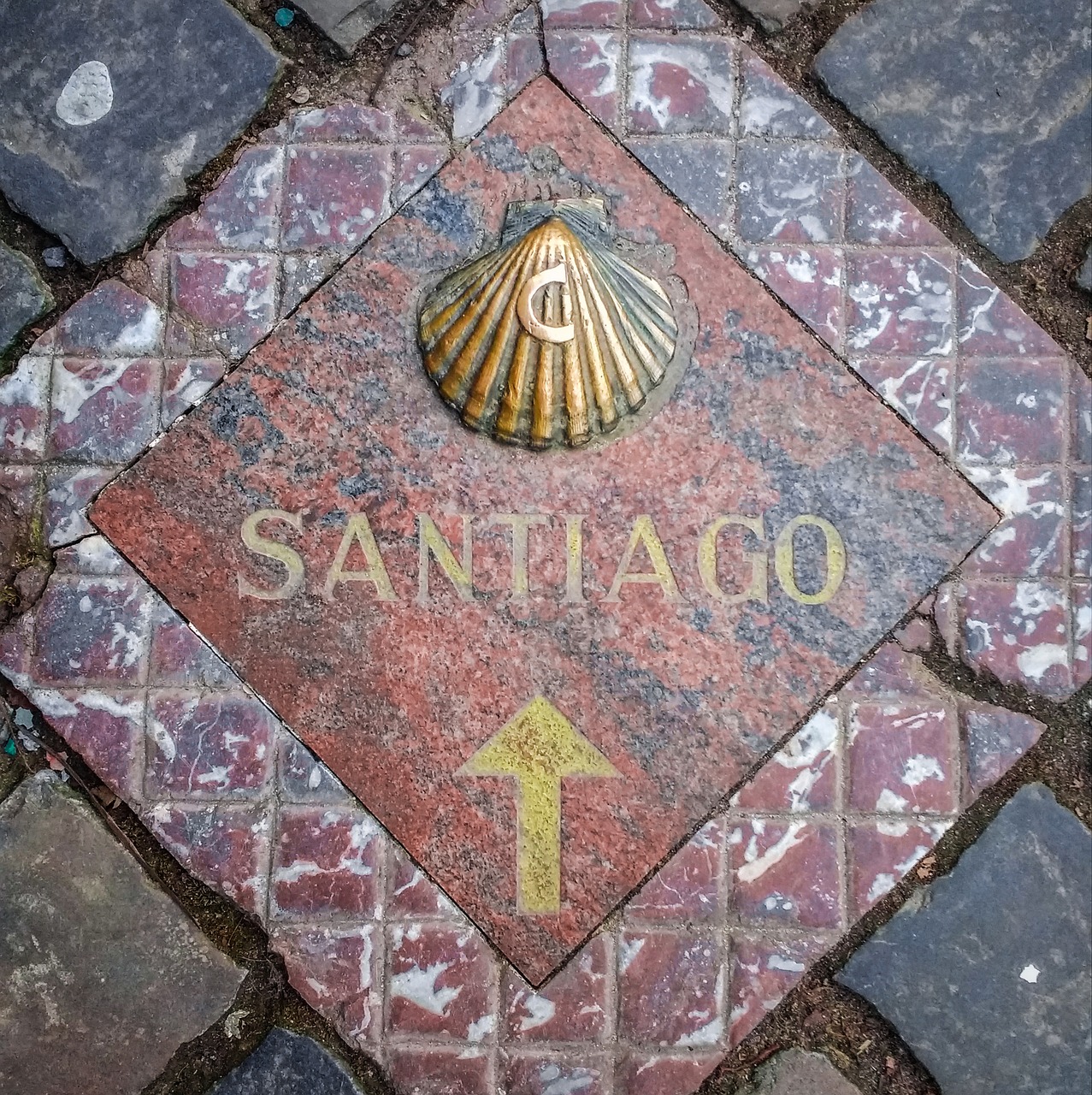 Placa indicativa del Camino de Santiago